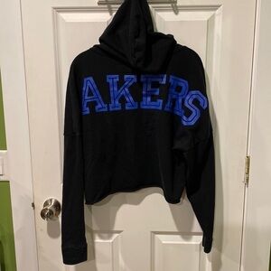 GVSU Lakers Crop Pullover Hoodie Victoria’s Secret Pink EUC